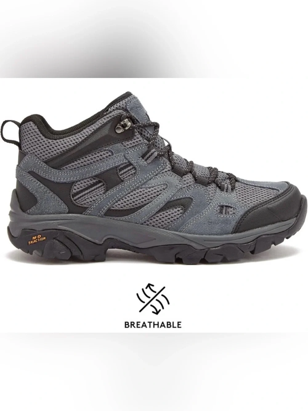 NWOBHi-Tech Men’s Ravus Mid Lightweight Waterproof Gray Hiking Boots - Size 8.5